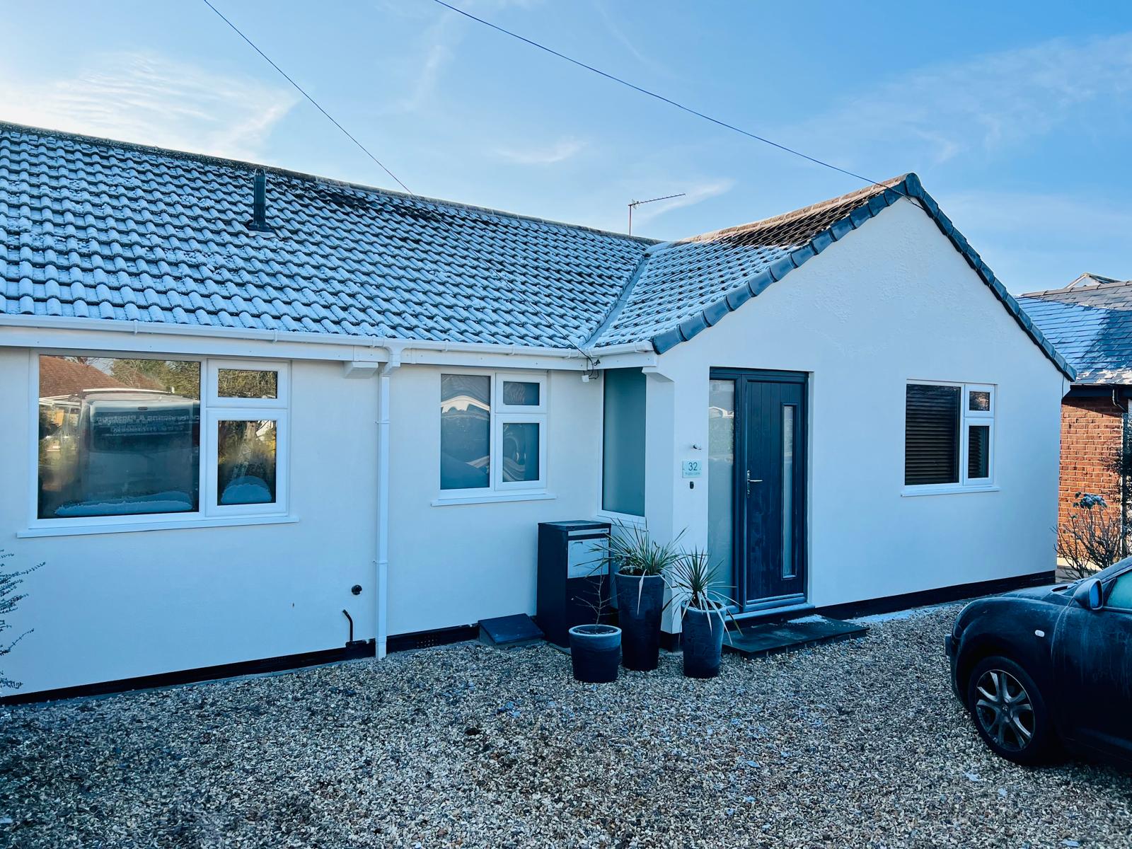 Silicone rendering and EWI project in Warwickshire on a detached home.